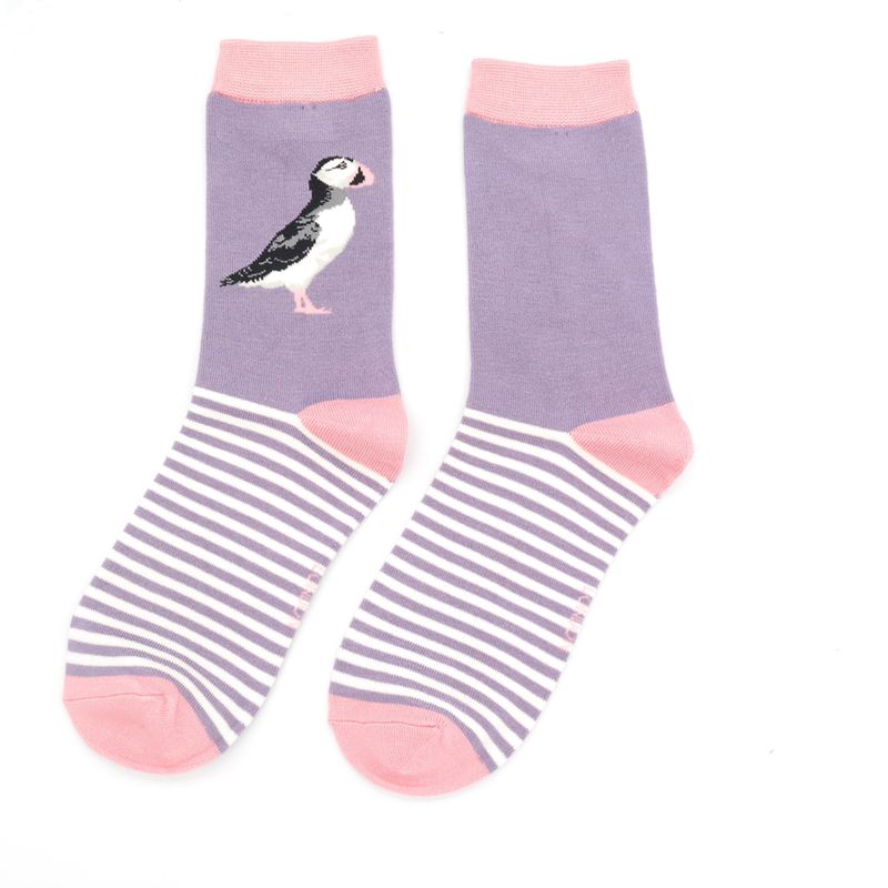 Puffin Stripe Bamboo Socks
