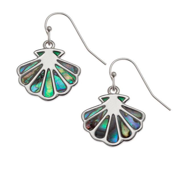 Scallop Shell Paua Shell Earrings