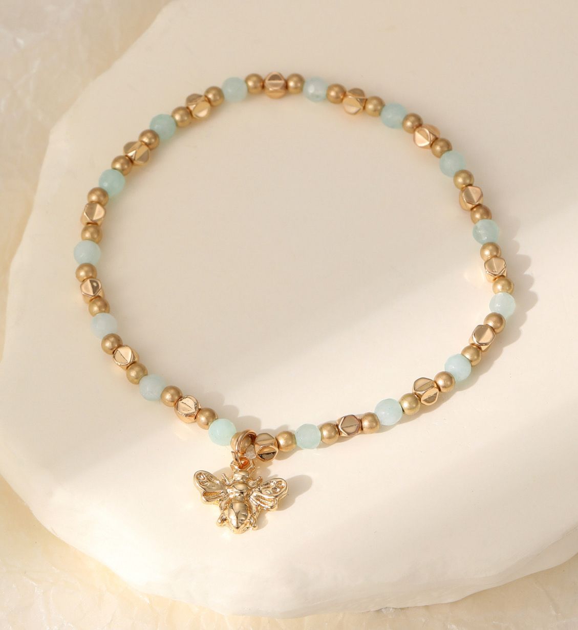 Green And Gold Bee Bracelet