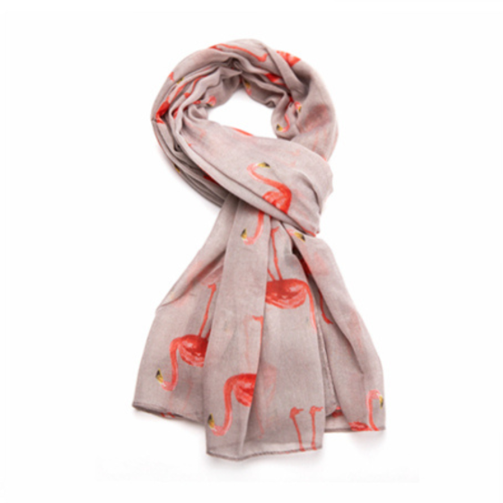 Flamingo Scarf - Grey