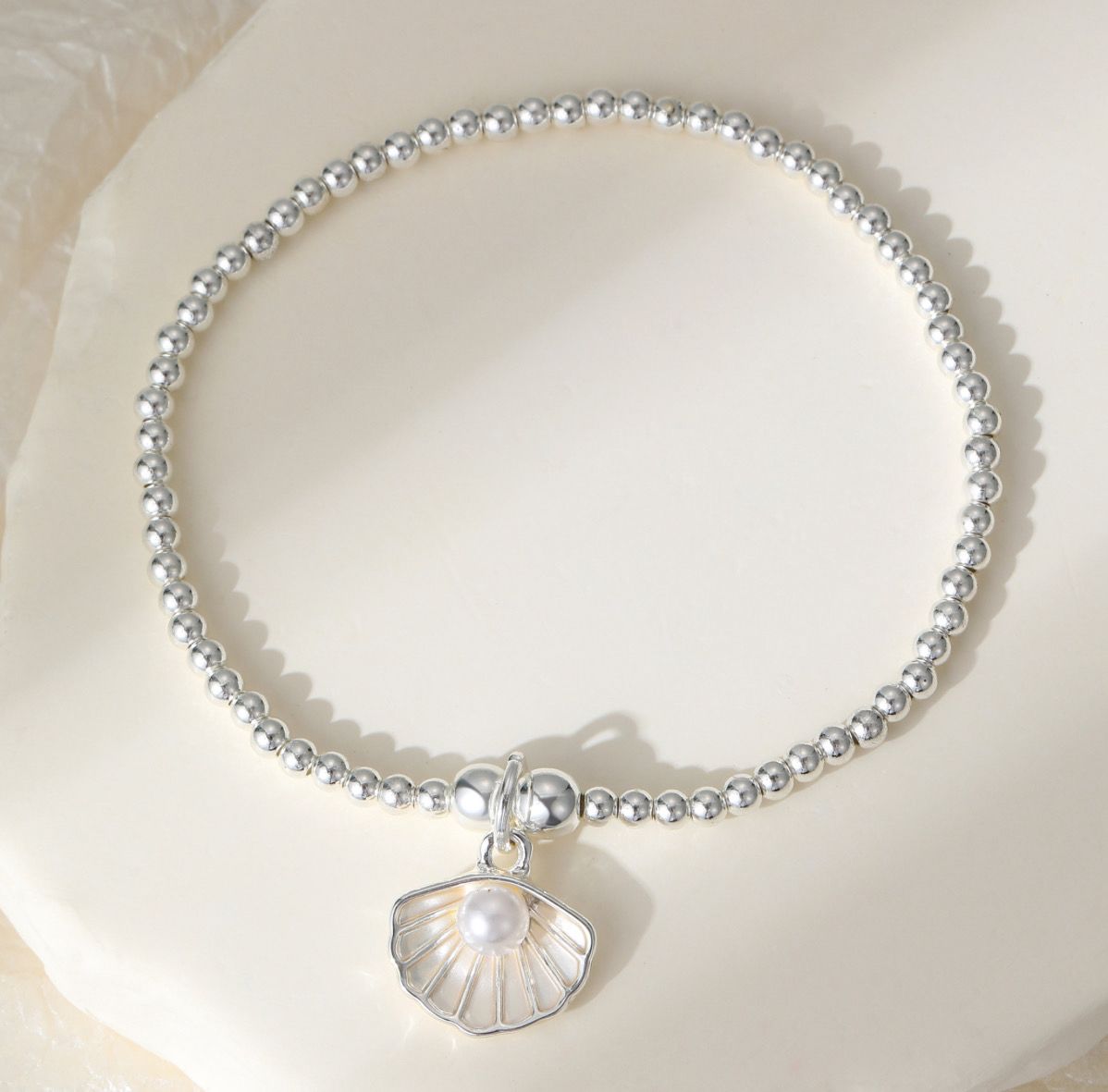 Shell Faux Pearl Bracelet