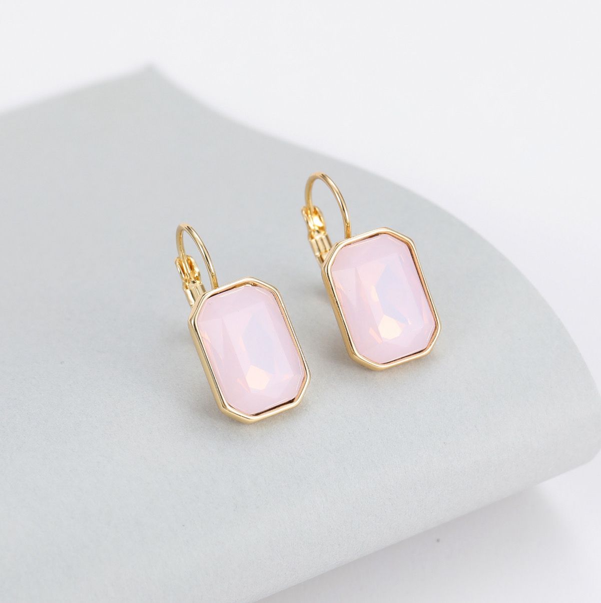 Gold And Pink Huggie Earrings