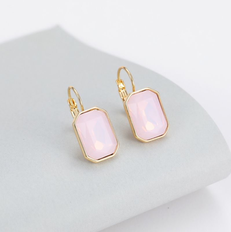 Gold And Pink Huggie Earrings