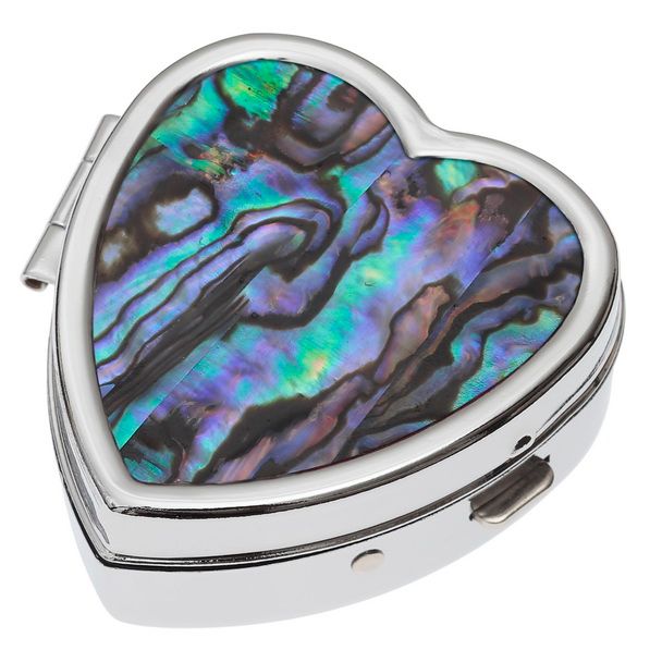 Paua Shell Heart Pill Box