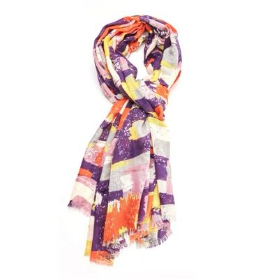 Abstract Blocks Scarf - Purple And Orange Tones