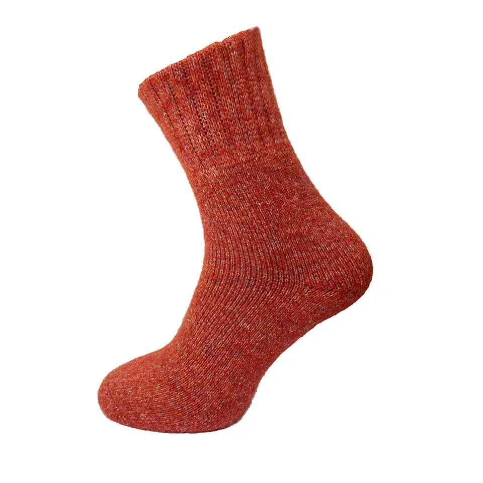 Plain Rust Wool Blend Socks