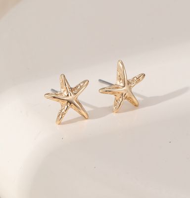 Mini Starfish Earrings - Gold