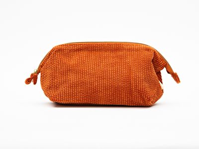Burnt Orange Corduroy Cosmetic Bag - Large