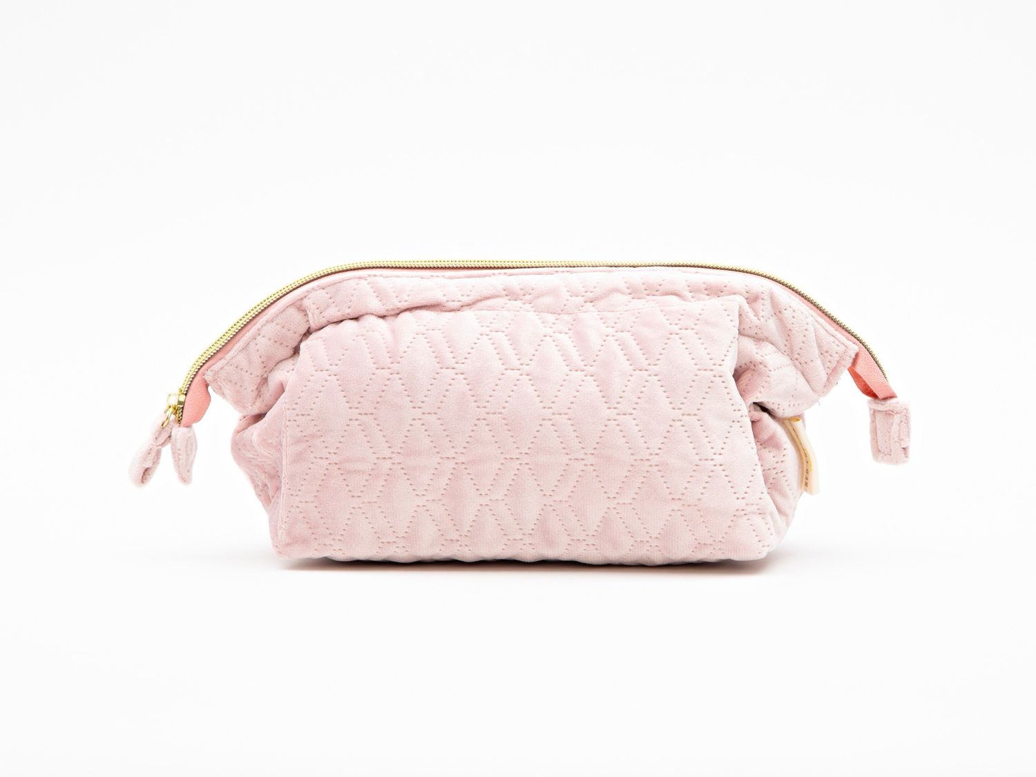 Pink Quilted Cosmetic Bag - Large