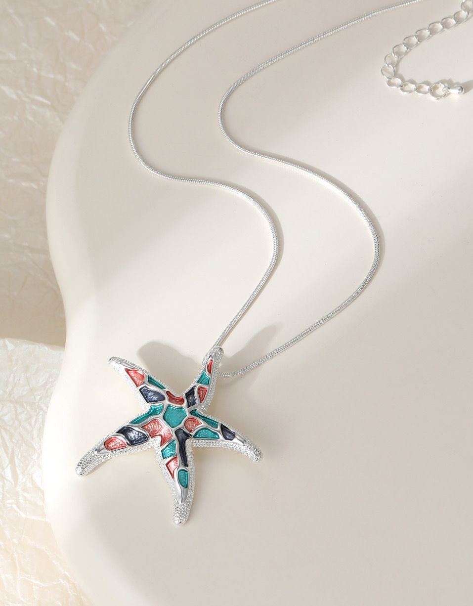 Contemporary Multi Coloured Starfish Pendant
