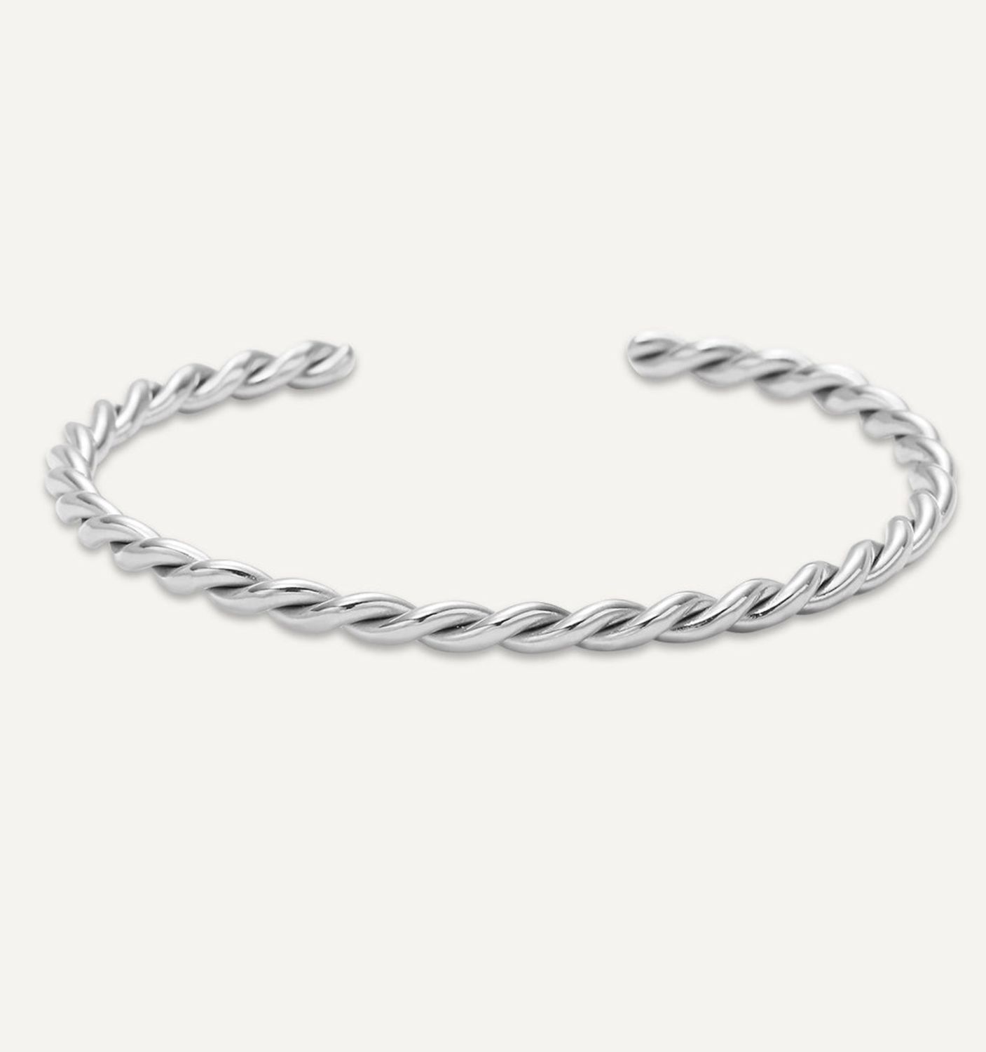 Stainless Steel Twisted Open Bracelet