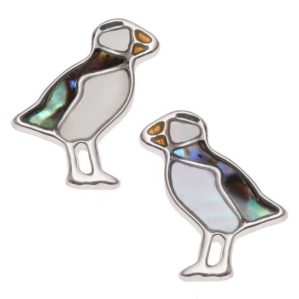 Puffin Paua Shell Earrings