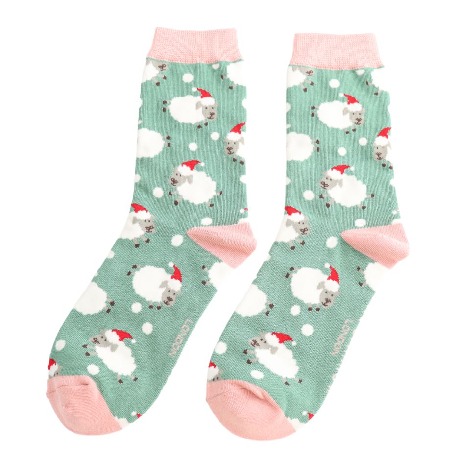 Santa Sheep Bamboo Socks