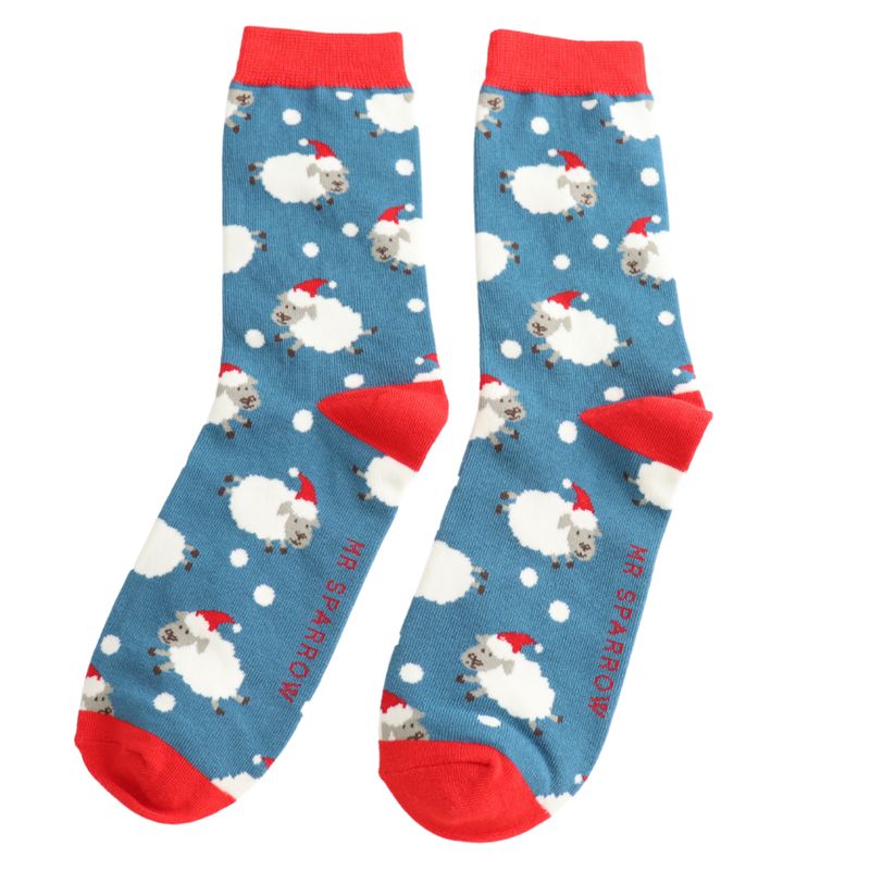Santa Sheep Bamboo Socks