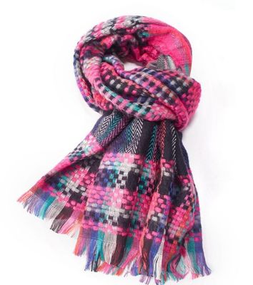 Colourful Patchwork Design Scarf - Pink