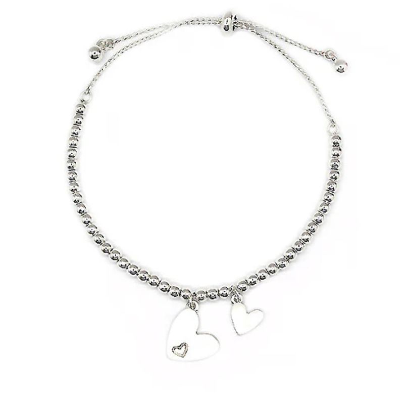 Silver Heart Slider Bracelet