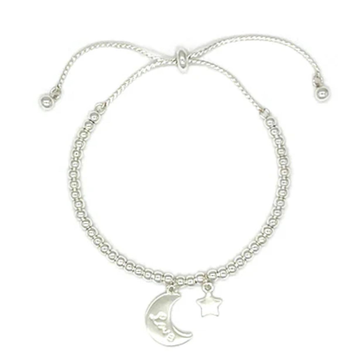 Moon &amp; Star  Slider Bracelet