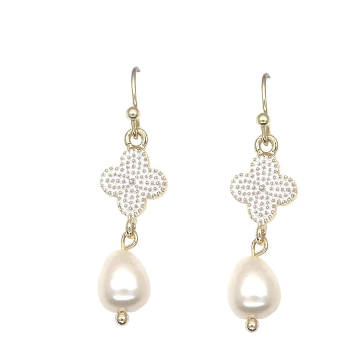 Clover Drop Earrings - Ivory