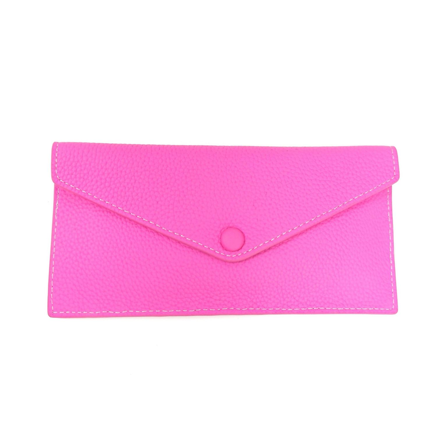 Leather Envelope Clutch Purse Cardholder - Pink