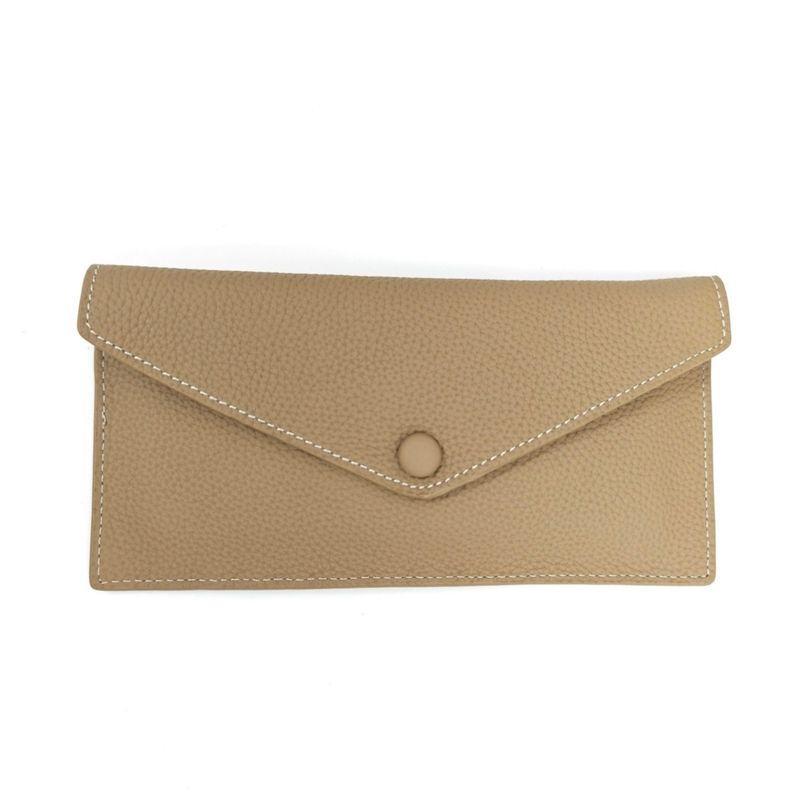 Leather Envelope Clutch Purse Cardholder - Beige Leather Envelope Clutch Purse Cardholder - Beige
