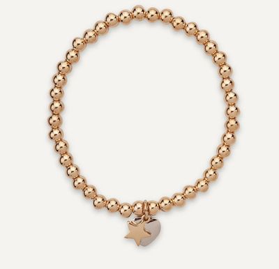 Gold And Silver Heart Star Bracelet