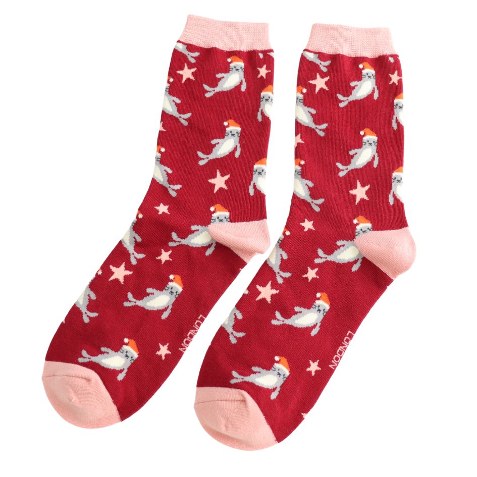 Santa Seals Bamboo Socks