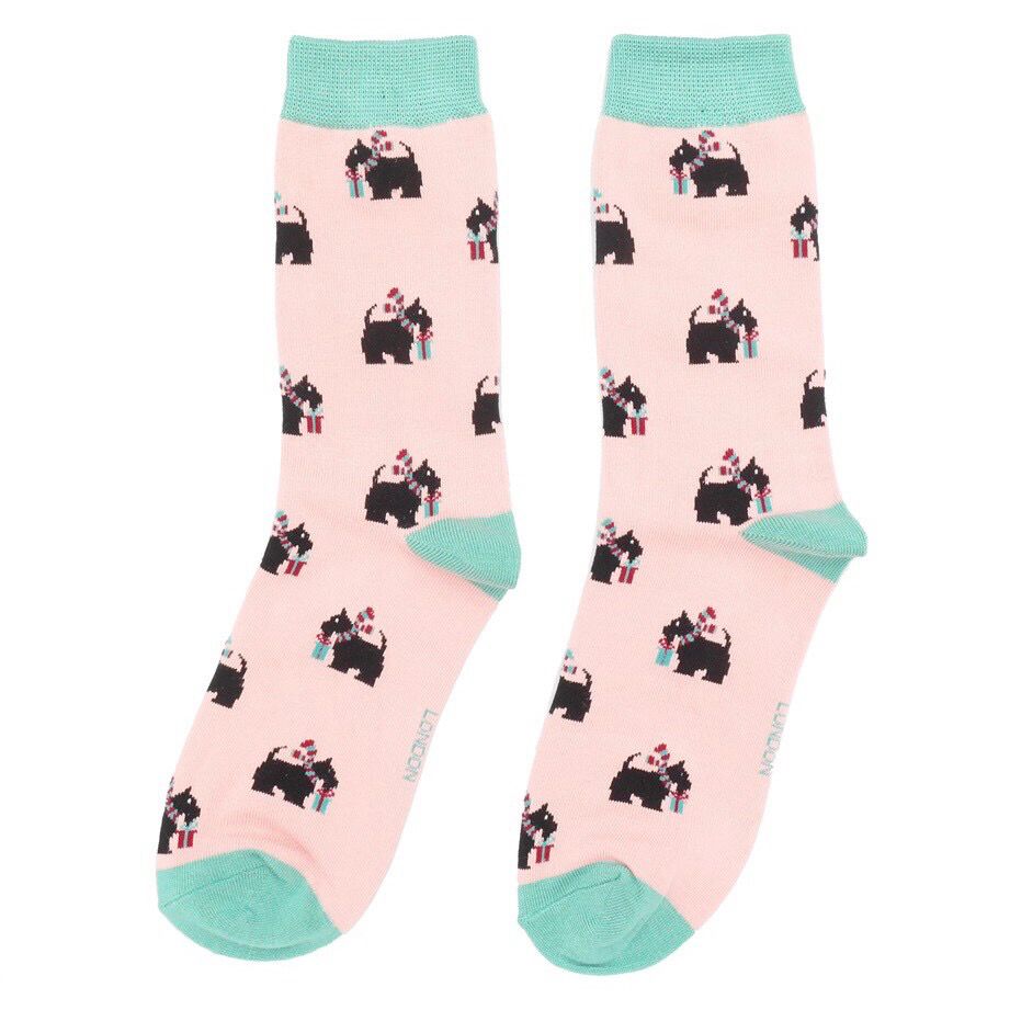 Xmas Scottie Dogs Bamboo Socks