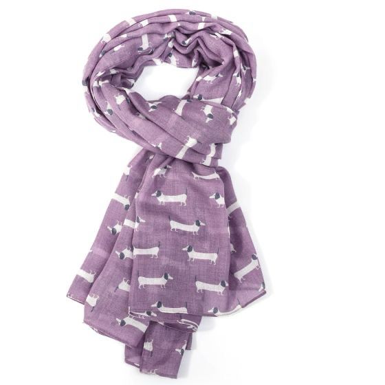 Sausage Dog Scarf - Purple