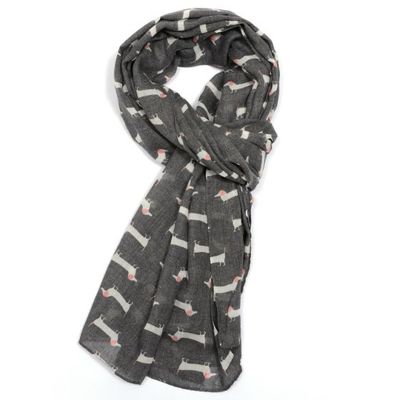 Sausage Dog Scarf - Charcoal