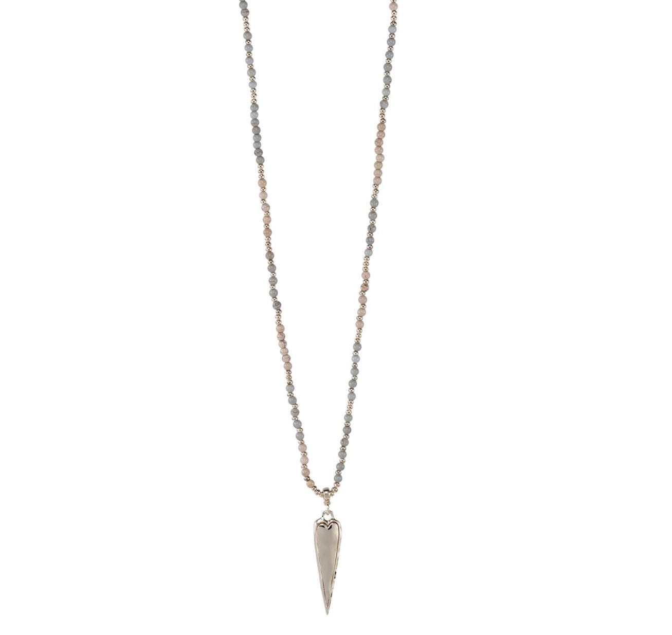 Christmas Special - Grey, Pink & Gold Heart Long Necklace Christmas Special - Grey, Pink & Gold Heart Long Necklace