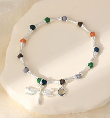 Silver Multi Coloured Dragonfly Bracelet Silver Multi Coloured Dragonfly Bracelet