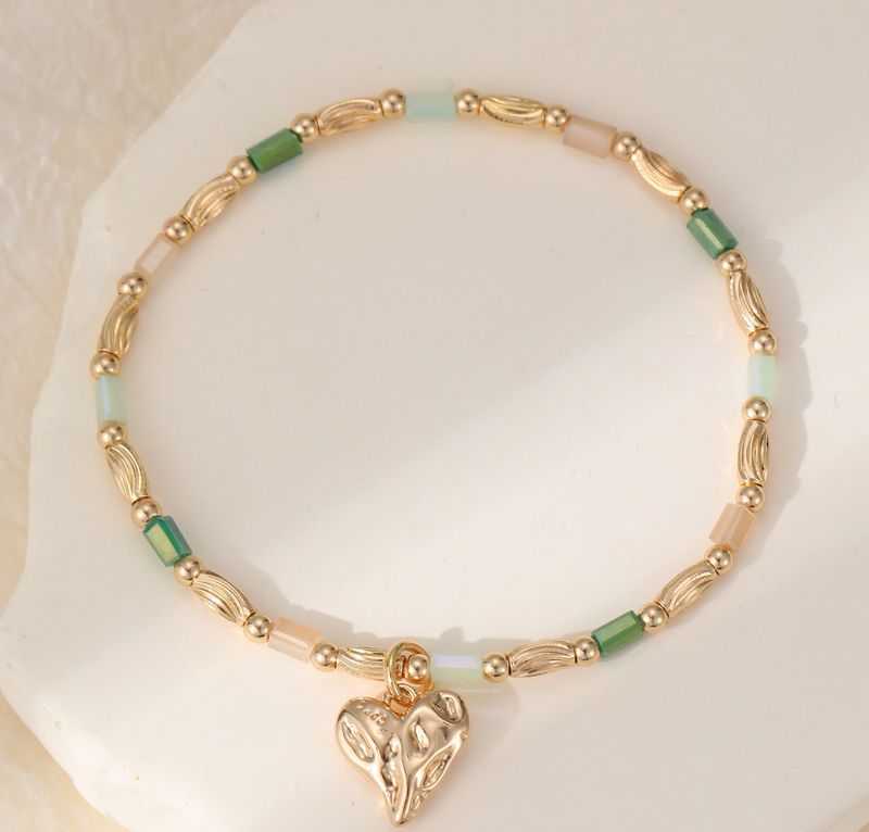 Green And Gold Heart Bracelet Green And Gold Heart Bracelet