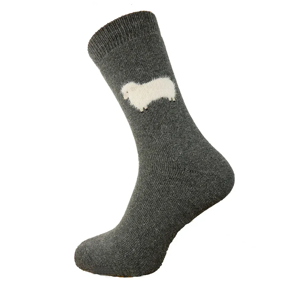 Dark Grey Sheep Wool Blend Socks