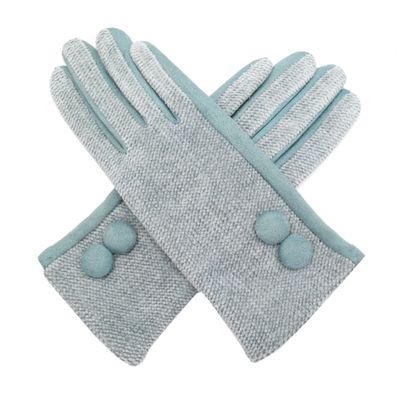 Aqua Button Gloves Aqua Button Gloves