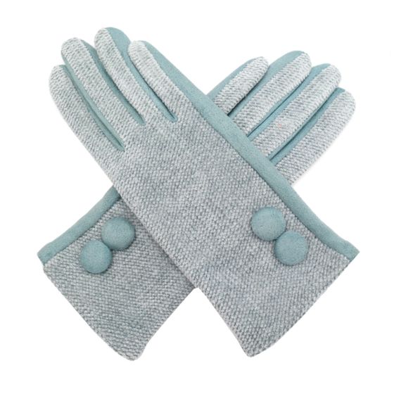 Aqua Button Gloves Aqua Button Gloves