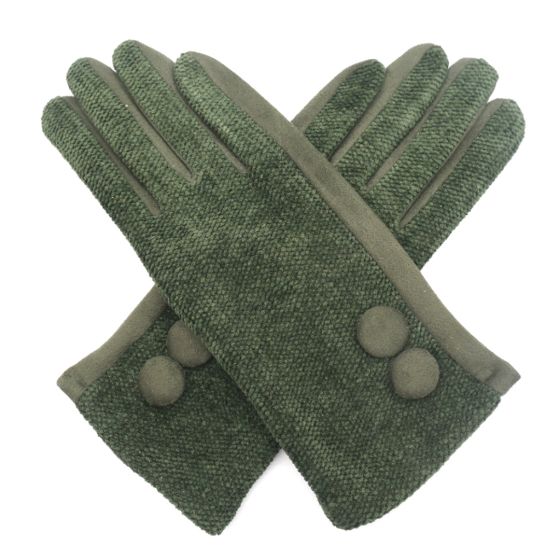 Forest Green Button Gloves Forest Green Button Gloves