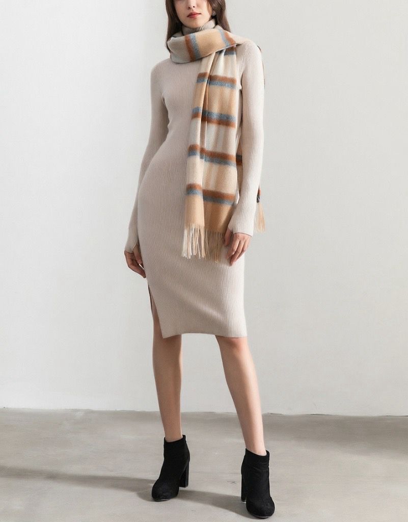 Luxury Wool Check Scarf