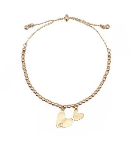 Gold Heart Slider Bracelet Gold Heart Slider Bracelet