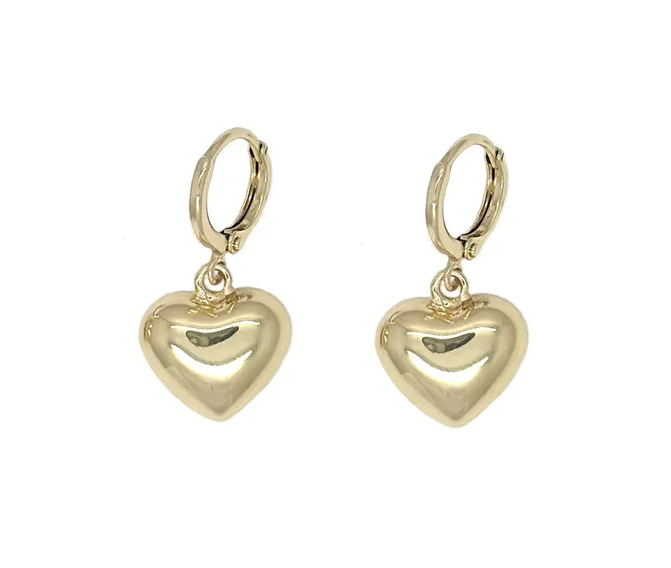Gold Solid Heart Earrings Gold Solid Heart Earrings