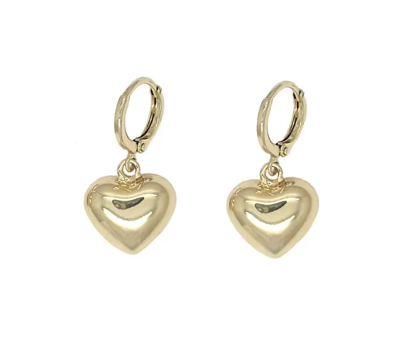 Gold Solid Heart Earrings Gold Solid Heart Earrings