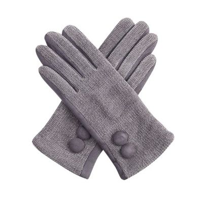 Grey Button Gloves Grey Button Gloves