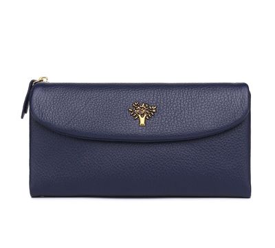 Navy Tree Of Life Motif Purse