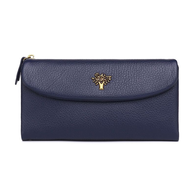 Navy Tree Of Life Motif Purse