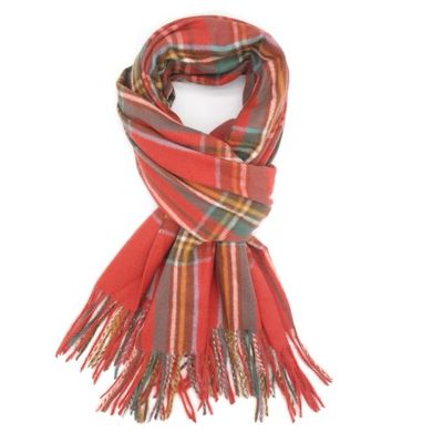 Medium Weight Red Check Scarf