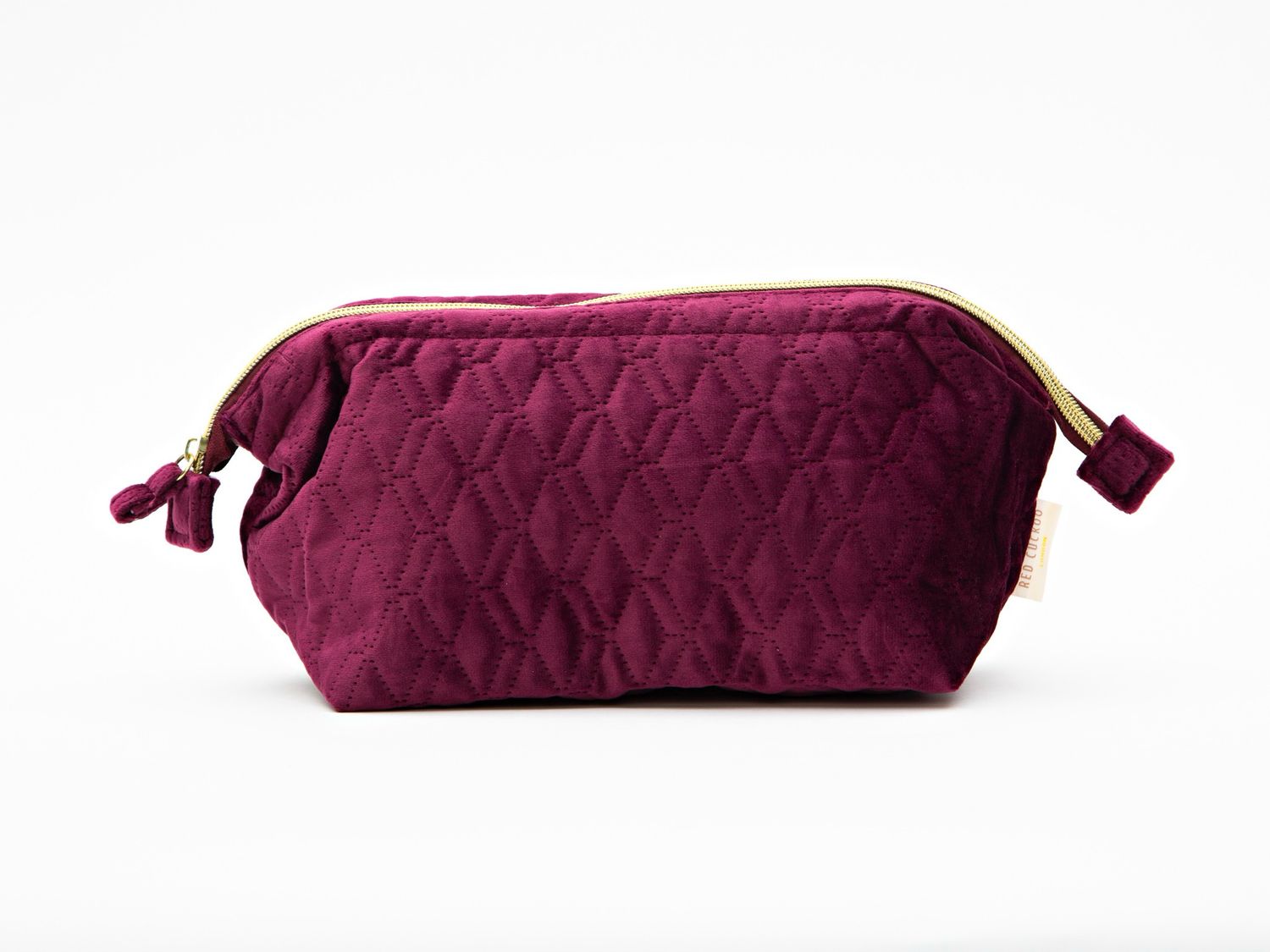 Berry Quilted Cosmetic Bag - Large