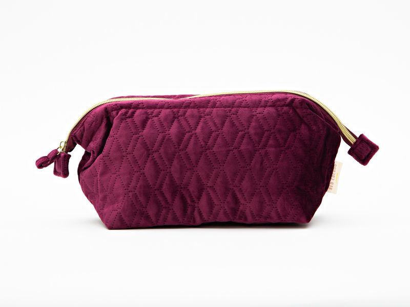 Berry Quilted Cosmetic Bag - Large Berry Quilted Cosmetic Bag - Large