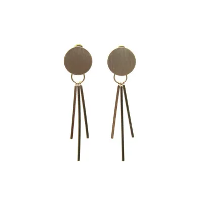 Brushed Metal Drop Earrings - Gold