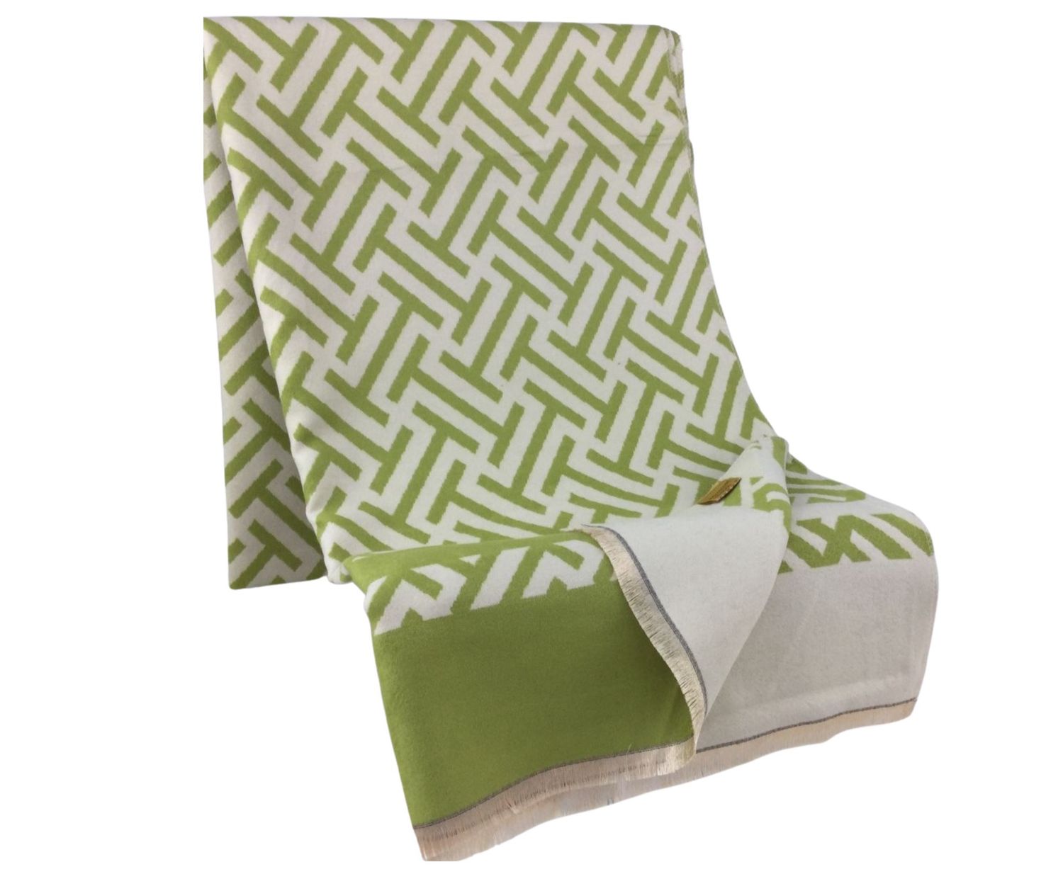SPECIAL OFFER - Medium Weight Lime Green Geometric Scarf