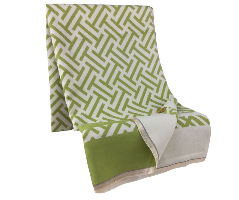 SPECIAL OFFER - Medium Weight Lime Green Geometric Scarf