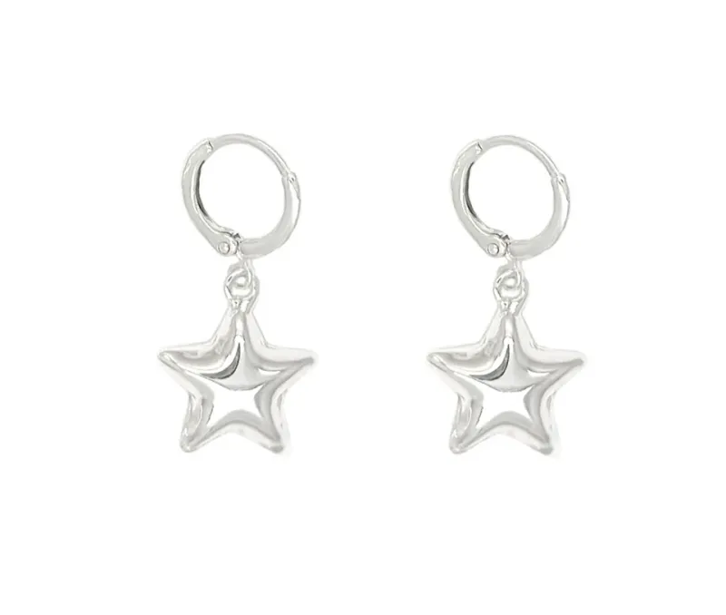 Silver Solid Star Earrings Silver Solid Star Earrings